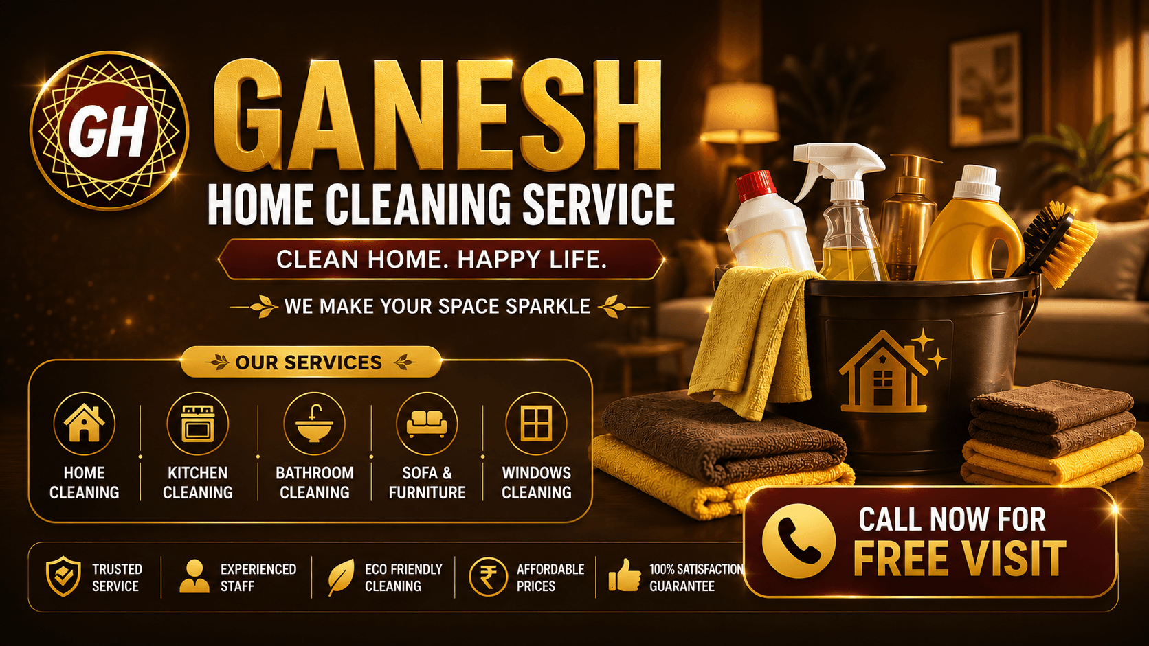 Ganesh Home Cleaning Services professional deep cleaning team at work