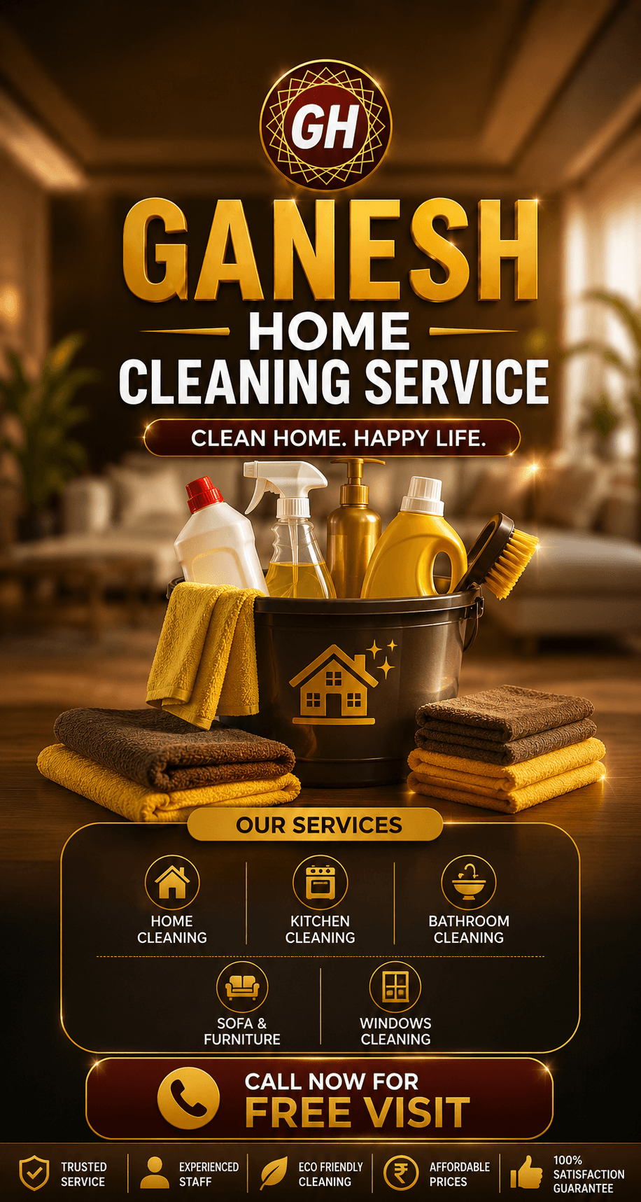 Ganesh Home Cleaning Services professional deep cleaning team at work